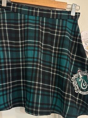 Slytherin Green Plaid Circle Skirt